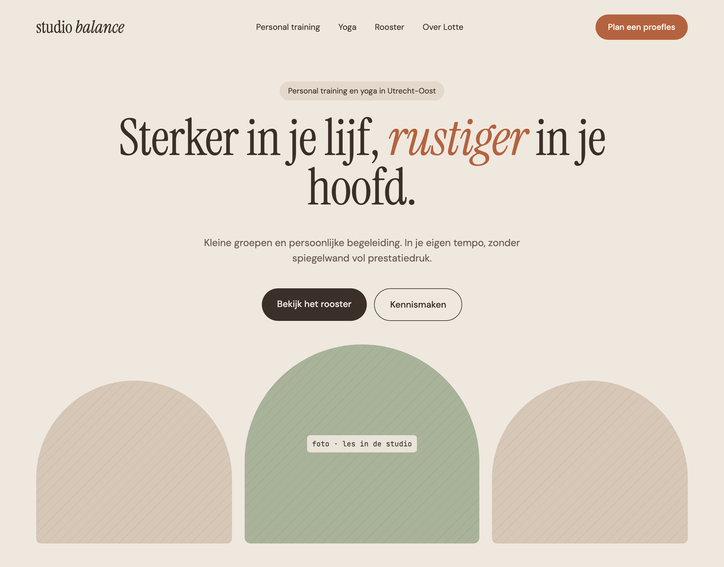 Demo-concept Studio Balance op desktop